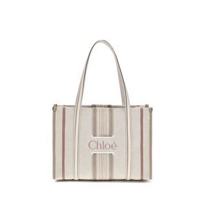 Chloé Beige Cotton Shoulder Women's Bag